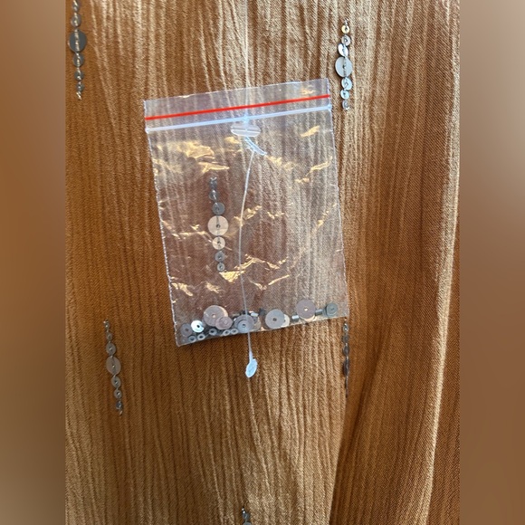 NWT Free People Rising Sun Gold Bejewelled V Neck Slip Dress - Picture 12 of 13